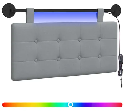Produktbild von Hängendes Kopfteil Mit LED Licht Hellgrau Stoff