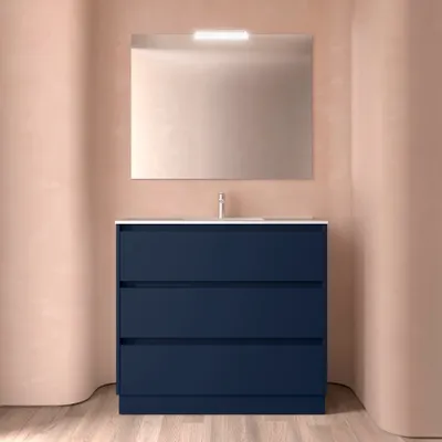 Immagine prodotto di Salgar Noja set completo 1000 3 cassetti BLU SATIN + lavabo + specchio + luce