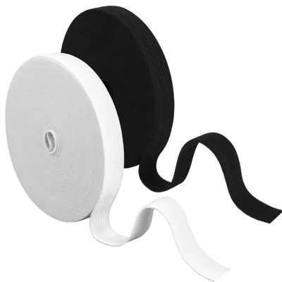 Elastische Bänder 2er-Pack, 25 mm × 10 m, schwarz-weiß