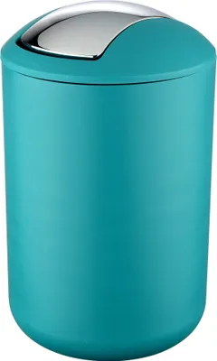 Produktbild von WENKO Schwingdeckel Eimer Brasil 6,5 L Petrol Müll Kosmetik Abfall Bad WC Küche