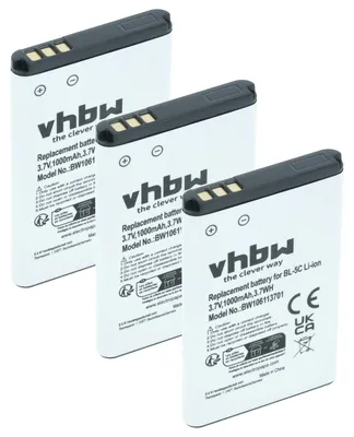 Produktbild von vhbw 3x Akku Ersatz für Doro RCB405, HARE, DR6-2009, H15132, LI3795bkG, RCB01P02, RCB215 für Handy Smartphone Telefon (1000 mAh, 3,7 V, Li-Ion)
