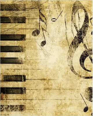 Produktbild von Wallario Poster - Klaviatur in hellbraun, Kunstdruck Größe: 40 x 50 cm