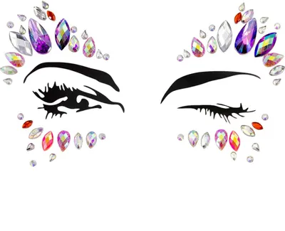 Produktbild von Oblique Unique Gesicht Aufkleber Strasssteine Sticker Set Fasching Karneval Party