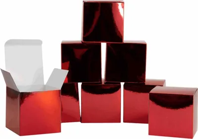 Produktbild von Oblique Unique 8 Pappschachteln für DIY Adventskalender Advent Kisten Boxen - rot
