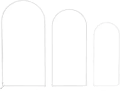 Image de Décoration de mariage - Arc de roses - 240 cm - Cadre de fond - Blanc - Set de 3