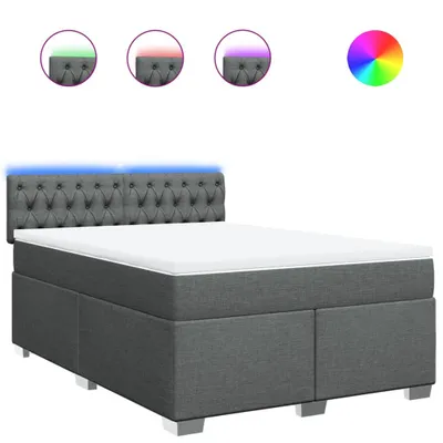 Produktbild von vidaXL Boxspringbett mit Matratze Dunkelgrau 160x200 cm Stoff