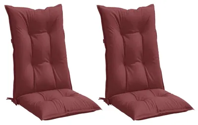 Image de Coussins de chaise dossier haut lot de 2 rouge bordeaux mélangé