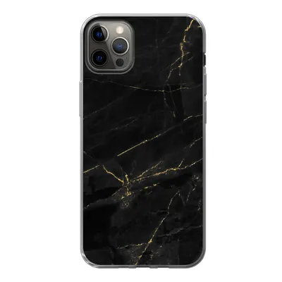 Produktbild von MuchoWow® Handyhülle Schutzhülle Hülle für iPhone 13 Pro Max Marmor - Schwarz - Gold - Chic - Marmoroptik - Design Silikon Softcase Handy Hülle - Mobiltelefon