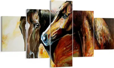 Produktbild von Bild auf Leinwand - Leinwandbild - Pferd Natur Tier - 125x70cm - Wand Bild - Wanddeko - Wandbilder - Leinwanddruck - Bilder - Kunstdruck - Wanddekoration - Leinwand bilder - Wandkunst - EA125x70-3482