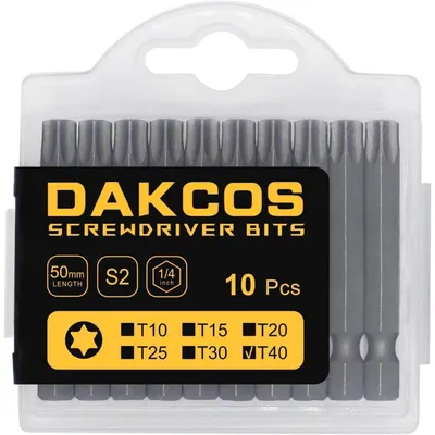Immagine prodotto di Punte Torx T40, lunghezza 50 mm, acciaio S2, confezione da 10 pezzi