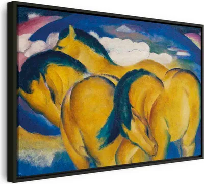 Obrázok produktu pre Taliansky plátenný obraz - Malé žlté kone (Franz Marc) 120x80 cm Reprodukcie l-E-11949-b-a