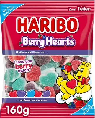 Zdjęcie produktu dla Haribo Berry Hearts Valentinstag 2026 I love you berry much 160g