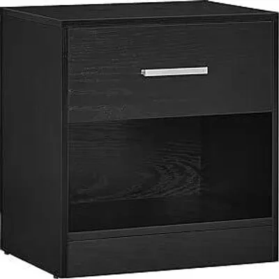 Immagine prodotto di Comodino VASAGLE, tavolino, con cassetto, maniglia, vano a giorno, tavolino, per camera da letto, soggiorno, nero classico
