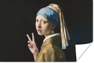 Produktbild von MuchoWow® Poster Das Mädchen mit dem Perlenohrring - Johannes Vermeer - Frieden 120x80 cm - Bilder
