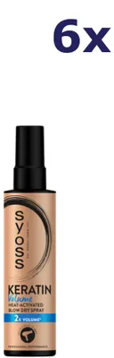 Produktbild von 6x Syoss Hitzeschutzspray 200 ml Keratin Volume