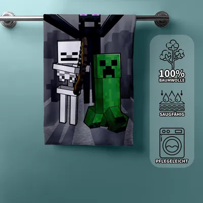 Produktbild von Minecraft Badetuch Mob Attack 70 x 140 cm