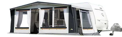 Produktbild von DWT Wohnwagen Vorzelt Prinz Plus 300 Gr. 16 - Umlaufmaß 1001-1030 cm - inkl. SPAR-PAKET PRO 28 - Ganzjahresvorzelt für Wohnwagen - Dauercamping - Winterzelt