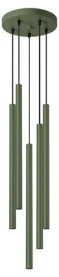 Produktbild von Pendelleuchte Metall 25 cm breit H: max. 104 cm Olivgrün G9 Modern Hängelampe