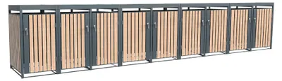 Zdjęcie produktu dla Westmann metalowy pojemnik na odpady Planta 9x240 L pojemnik na odpady z dachem do sadzenia 84x596x124 cm