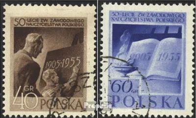 Produktbild von Briefmarken Polen 1955 Mi 952-953 (kompl.Ausg.) gestempelt Poln. Lehrerverband