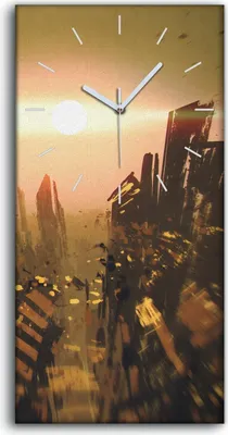 Produktbild von Wandbild Leinwand Bilder mit Uhr 30x60 Mann surft am Himmel Sonnenuntergang - weiße Hände