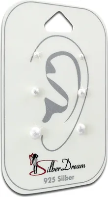 Produktbild von SilberDream Schmuck-Set 3er Ohrringe Ohrstecker 925 ECHT Silber Damen SDS811M