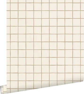 Obrázok produktu pre ESTAhome Tapeta s kockovaným vzorom béžová a hnedá 50 x 900 cm