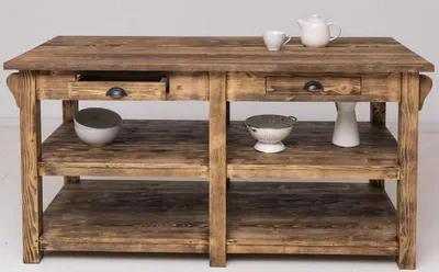 Produktbild von Casa Padrino Landhausstil Kücheninsel Braun 180 x 85 x H. 90 cm - Massivholz Kücheninsel mit 4 Schubladen - Esszimmer Möbel - Küchen Möbel - Landhausstil Möbel