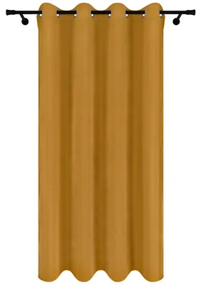 Zdjęcie produktu dla Voppi Gotowe zasłony do salonu 140x260 cm żółte zasłony welurowe na przelotkach zestaw 2 sztuk