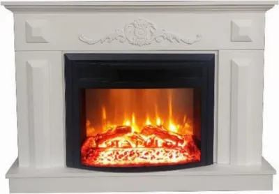Zdjęcie produktu dla Casa Padrino Barokowy kominek elektryczny biały / czarny 125 x 35 x h. 88 cm - Dekoracyjny kominek do salonu z pilotem - Meble do salonu w stylu barokowym - Barokowe meble - Barokowe kominki elektryczne