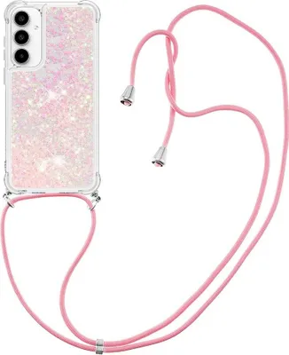 Produktbild von Samsung Galaxy A37 Hülle - Coverup Liquid Glitzer Back Cover mit Handykette - Pink