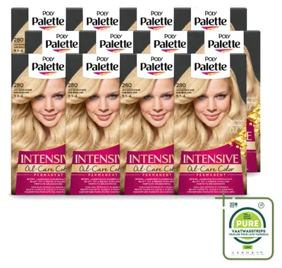 Productafbeelding van 12 x Poly Palette Soft Nudes haarverf - Zacht, natuurlijk blond 280 - 115 ml - Grote verpakking - 12 stuks