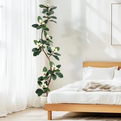Produktbild von Künstliche Magnolie, 210 cm – Realistische Zimmerpflanze für Haus, Büro und Terrasse, pflegeleicht