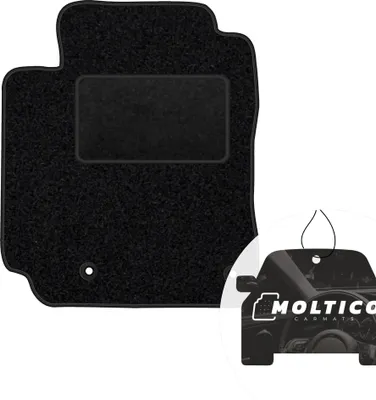 Produktbild von moto-MOLTICO Fahrer Fußmatte Auto Velours Fahrerseite Autoteppiche Schwarz Fahrermatte 1-teilig passend für Toyota Yaris I 1999-2005