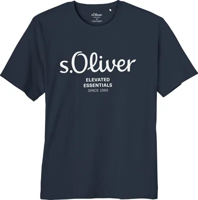 Produktbild von s.Oliver Übergrößen T-Shirt navy Logo-Frontprint