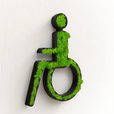 Produktbild von Behindertentoilette Türschild mit Moosbild