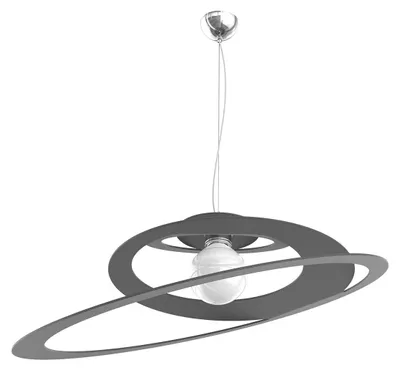 Obrázek produktu pro Závěsné svítidlo, industriální styl, minimalistický design, antracitová barva, 1 žárovka, patice E27, průměr 70 cm