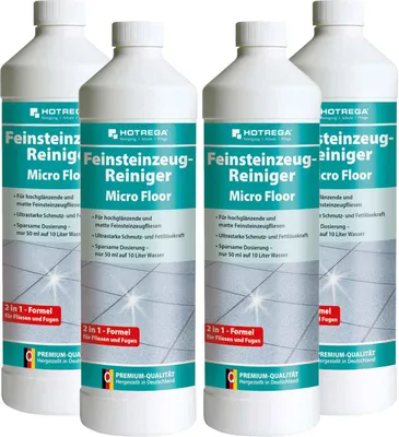 Produktbild von HOTREGA Feinsteinzeug Reiniger Micro Floor 1l - intensive Reinigung und Pflege für Feinsteinzeugfliesen