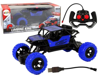 Image de Véhicule tout-terrain télécommandé R/C 1:18 bleu.