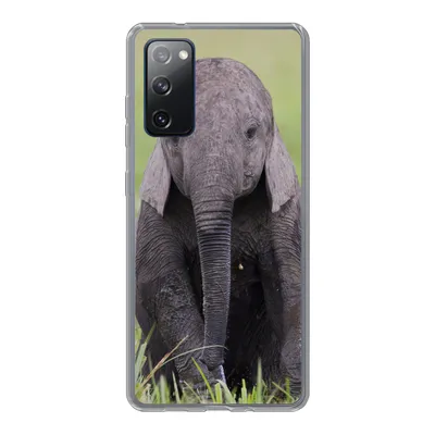 Produktbild von MuchoWow® Handyhülle Schutzhülle Hülle für Samsung Galaxy S20 FE Elefant - Baby - Tiere - Gras - Natur Silikon Softcase Handy Hülle - Abdeckung
