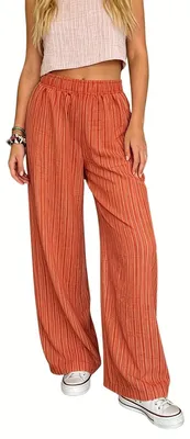 Produktbild von Currero Leinenhose Damen Orangefarbener Streifen S