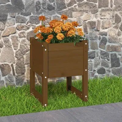 Immagine prodotto di The Living Store Fioriera marrone miele 40x40x52,5 cm in legno di pino massiccio