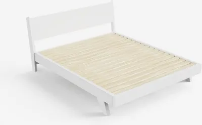 Produktbild von Doppelbett 160x190cm im modernen Design mit Lattenrost und Kissen Rust - Weiß