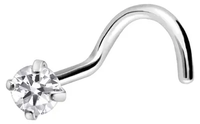 Produktbild von Nasenpiercing, Nasenstecker Titan Nasenstecker Spirale EINGEFASSTER KRISTALL