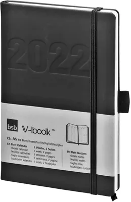 Produktbild von BSB Buchkalender V-Book A5 schwarz 2022