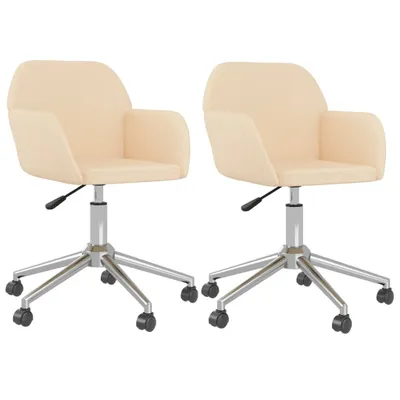 Produktbild von Esszimmerstühle 2 Stk. Drehbar Creme Stoff