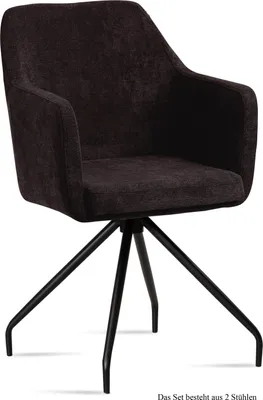 Produktbild von Armlehnstuhl (2er-Set) Dijana 57x87x60 Schwarz/Espresso