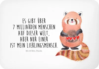 Produktbild von Mr. & Mrs. Panda Kühlschrankmagnet Roter Panda - Weiß - Geschenk, Lustige Sprüche, Liebe, magnet, whiteboardmagnet, Herz, Lieblingsmensch, tafelmagnet, Liebling, Rot