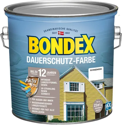 Produktbild von Bondex Dauerschutz-Holzfarbe 2,5 L schneeweiß
