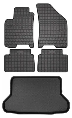 Productafbeelding van Rubberen automatten + kofferbakmat voor Chevrolet Lacetti 2003-2012 (hatchback) – 5-delig, zwart, op maat – Wielganizator SolidPRO